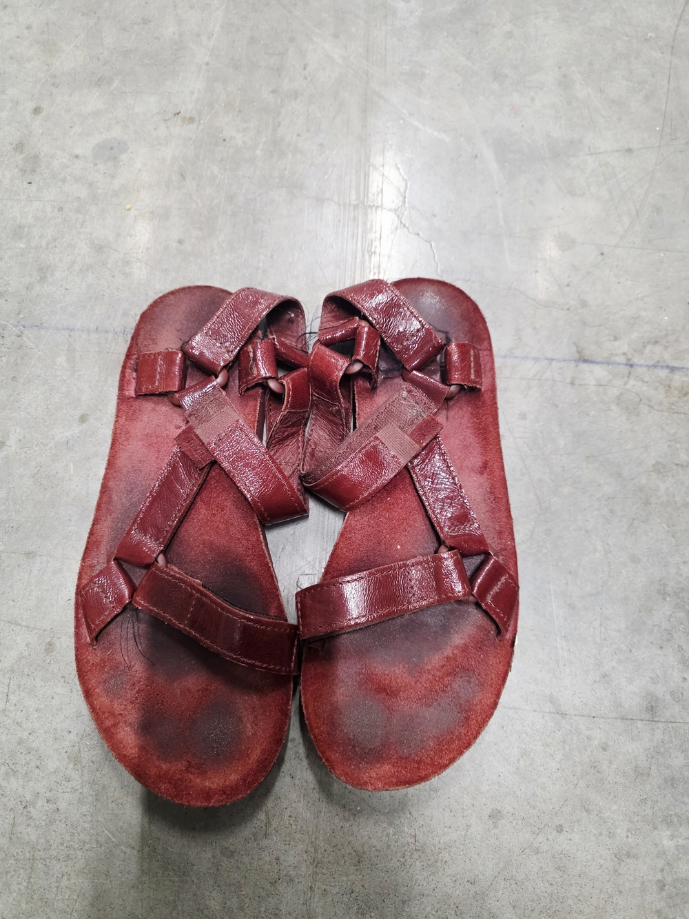 Teva Burgundy Red Strap Up Sandals 7.5